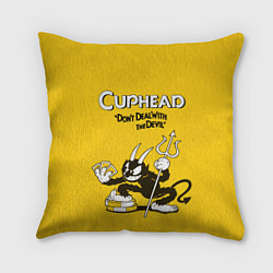 Подушка квадратная Cuphead: Black Devil, цвет: 3D-принт