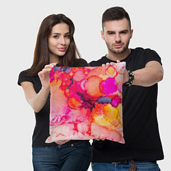 Подушка квадратная Весенние краски, цвет: 3D-принт — фото 2