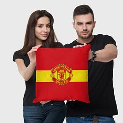 Подушка квадратная FC Man United: Red Style, цвет: 3D-принт — фото 2