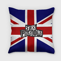 Подушка квадратная Sex Pistols UK, цвет: 3D-принт