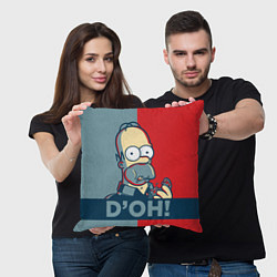 Подушка квадратная Homer Simpson DOH!, цвет: 3D-принт — фото 2