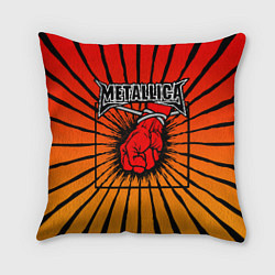 Подушка квадратная Metallica Fist, цвет: 3D-принт