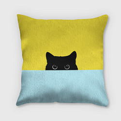 Подушка квадратная Черный котик