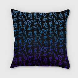 Подушка квадратная Blue Runes, цвет: 3D-принт