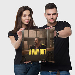 Подушка квадратная Vincent: A Way Out, цвет: 3D-принт — фото 2