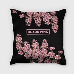 Подушка квадратная Black Pink: Delicate Sakura