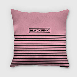 Подушка квадратная Black Pink: Black Stripes, цвет: 3D-принт