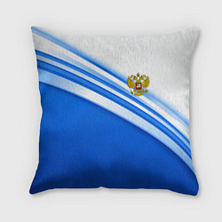 Подушка квадратная Россия: голубая волна