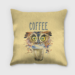 Подушка квадратная Owls like coffee