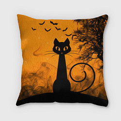 Подушка квадратная Halloween Cat, цвет: 3D-принт
