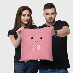 Подушка квадратная Piggy 2k19, цвет: 3D-принт — фото 2