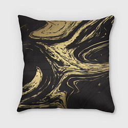 Подушка квадратная Золотой мрамор, цвет: 3D-принт