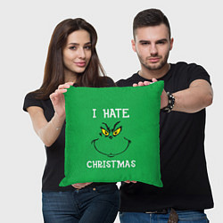 Подушка квадратная I hate christmas, цвет: 3D-принт — фото 2