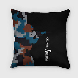 Подушка квадратная Counter Strike: Camo Soldier, цвет: 3D-принт