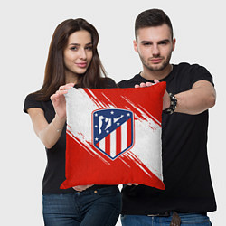 Подушка квадратная ФК Атлетико Мадрид, цвет: 3D-принт — фото 2