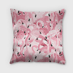 Подушка квадратная Розовый фламинго