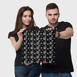 Подушка квадратная Twitch: Black Pattern, цвет: 3D-принт — фото 2
