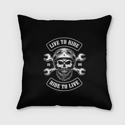 Подушка квадратная Live to ride - ride to live, цвет: 3D-принт