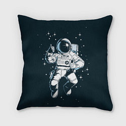Подушка квадратная Космонавт - открытый космос, цвет: 3D-принт