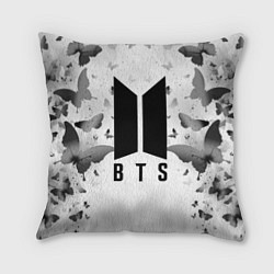 Подушка квадратная BTS: Grey Butterflies