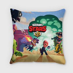 Подушка квадратная Brawl Stars, цвет: 3D-принт