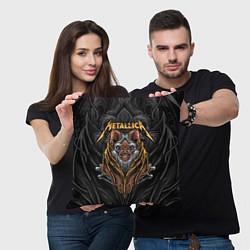 Подушка квадратная Metallica мышь летучая, цвет: 3D-принт — фото 2