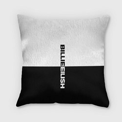 Подушка квадратная BILLIE EILISH: White & Black, цвет: 3D-принт