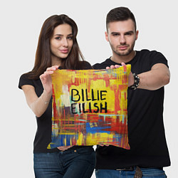 Подушка квадратная Billie Eilish: Art, цвет: 3D-принт — фото 2