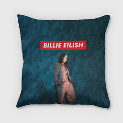 Подушка квадратная BILLIE EILISH, цвет: 3D-принт