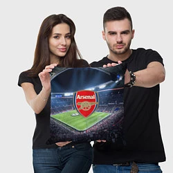 Подушка квадратная FC Arsenal, цвет: 3D-принт — фото 2