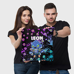 Подушка квадратная BRAWL STARS ОБОРОТЕНЬ LEON, цвет: 3D-принт — фото 2