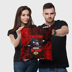 Подушка квадратная BRAWL STARS CROW, цвет: 3D-принт — фото 2