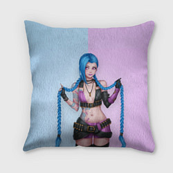 Подушка квадратная League of Legends Jinx, цвет: 3D-принт