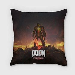 Подушка квадратная DOOM ETERNAL, цвет: 3D-принт