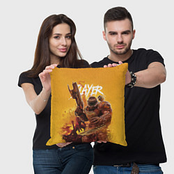 Подушка квадратная Doom Slayer, цвет: 3D-принт — фото 2