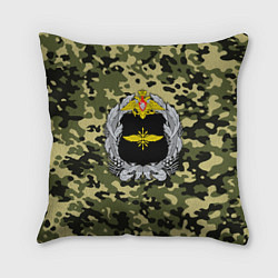 Подушка квадратная Войска связи, цвет: 3D-принт