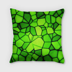 Подушка квадратная Зеленая мозаика, цвет: 3D-принт