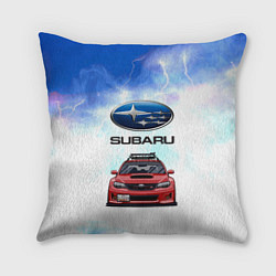 Подушка квадратная Субару, цвет: 3D-принт