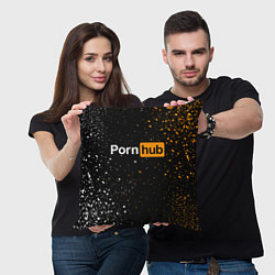 Подушка квадратная PORNHUB, цвет: 3D-принт — фото 2