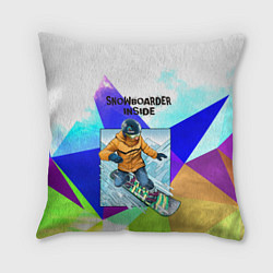 Подушка квадратная Сноуборд, цвет: 3D-принт