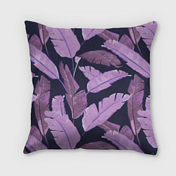 Подушка квадратная Tropical leaves 4 purple