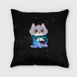 Подушка квадратная Котёнок в пледе, цвет: 3D-принт