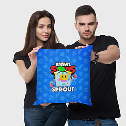 Подушка квадратная BRAWL STARS SPROUT, цвет: 3D-принт — фото 2