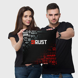 Подушка квадратная RUST, цвет: 3D-принт — фото 2