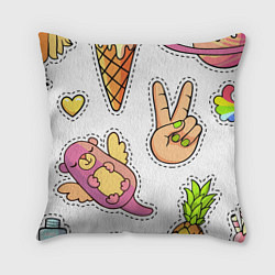 Подушка квадратная Emoji, цвет: 3D-принт