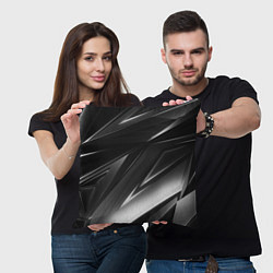 Подушка квадратная GEOMETRY STRIPES BLACK & WHITE, цвет: 3D-принт — фото 2