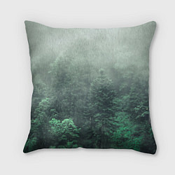 Подушка квадратная Туманный лес, цвет: 3D-принт