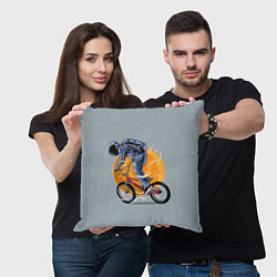 Подушка квадратная Космический велосипедист Z, цвет: 3D-принт — фото 2