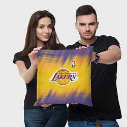 Подушка квадратная Los Angeles Lakers, цвет: 3D-принт — фото 2