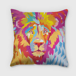 Подушка квадратная Акварельный лев, цвет: 3D-принт